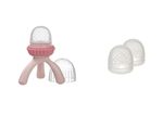 Kŕmiaci cumlík a hryzadlo ružové + Náhradná silikónová sieťka 2ks
