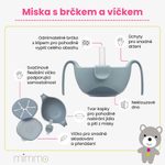 Miska s brčkom a viečkom 3v1 - béžová