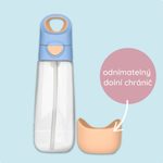 Lahev na pití s brčkem 600 ml - modrá/zelená