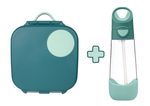 Svačinový box střední + Lahev s brčkem 600 ml - set emerald forest