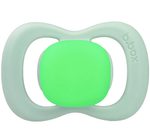 Set silikónových cumlíkov a klipov 0-6M GLOW - modrá/zelená