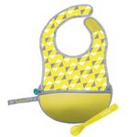 Cestovní bryndáček se lžičkou - žlutý