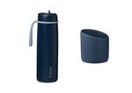 Nerezová termofľaša so slamkou 690 ml + silikónový chránič - midnight