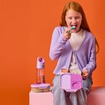 Svačinový box střední + Lahev s brčkem 600 ml - set sugar plum
