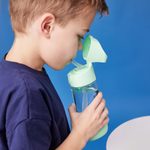 Náhradné viečko pre Fľašu na pitie so slamkou - indigo/ružové