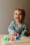 Učenie farieb, drevená hračka, pastelová