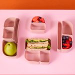 Silikonový bento organizér do velkého boxu - růžový