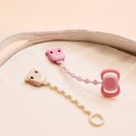 Set silikónových cumlíkov a klipov 6m+ GLOW - ružový/béžový