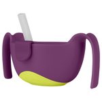 Miska s brčkem - fialová 250 ml
