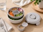 Bento krabička na šalát a desiatu 1600 ml - sivá