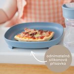 Delený tanierik s prísavkou 2v1 - modrý