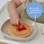 Dělený talířek s přísavkou 2v1 - béžový