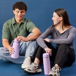 Nerezová termofľaša so slamkou 690 ml - lilac love
