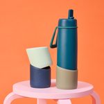 Nerezová termolahev s brčkem 690 ml - sea glass