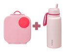 Box na občerstvenie stredný + Nerezová termofľaša 1l - set ružový