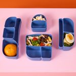 Silikónový bento organizér do stredného boxu - modrý