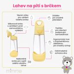 Fľaša na pitie so slamkou 600 ml - flamingo fizz