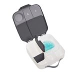 Svačinový box velký + Nerezová termolahev 1l - set černo/šedý