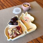 Silikónový delený tanierik s prísavkou - Luxe Jednorožec