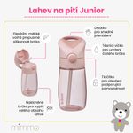 Láhev na pití s brčkem Junior 380 ml - blush crush