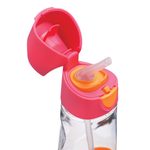 Fľaša na pitie so slamkou 450 ml - ružová/oranžová