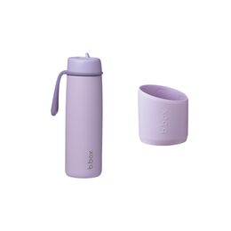 Nerezová termofľaša so slamkou 690 ml + silikónový chránič - lilac love