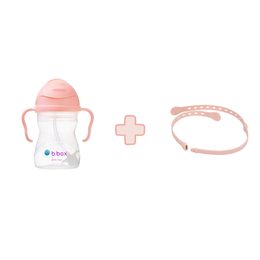 Hrnček so slamkou + Univerzálny silikónový pás - set ružový