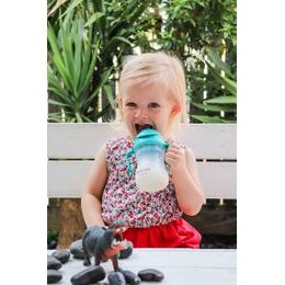 Hrneček s brčkem - béžový 240 ml