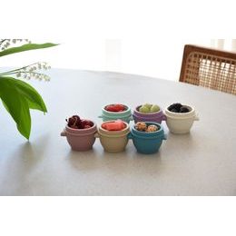 Nerezová dóza 89 ml se silikonovým víčkem 3ks - růžová/ šedá