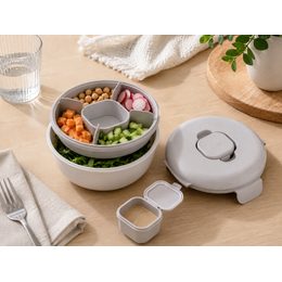 Bento krabička na šalát a desiatu 1600 ml - sivá