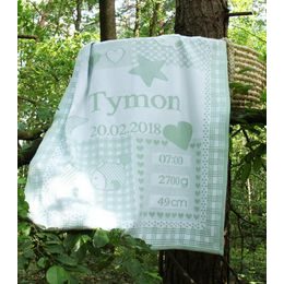 Dětská deka se jménem a údaji o miminku AUTO