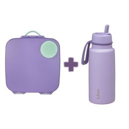 Svačinový box velký + Nerezová termolahev 1l - set fialový