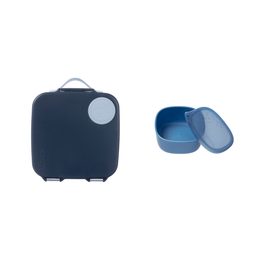 Desiatový box veľký + Krabička na obed - set modrý