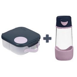 Svačinový box střední + Sport lahev 450 ml - indigo/růžová