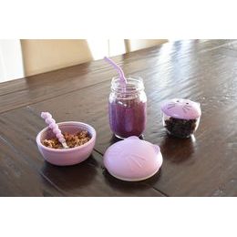 Nerezová dóza 89 ml se silikonovým víčkem 3ks - růžová/ šedá