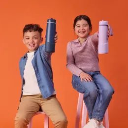 Nerezová termofľaša so slamkou 1 l + silikónový chránič - deep space