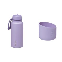 Nerezová termofľaša so slamkou 1 l + silikónový chránič - lilac love