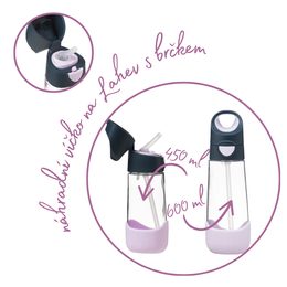 Náhradní víčko pro Lahev na pití s brčkem - indigo/růžové