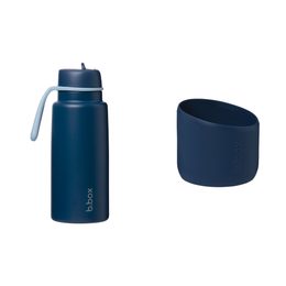 Nerezová termofľaša so slamkou 1 l + silikónový chránič - midnight