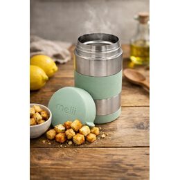 Nerezová dóza 89 ml so silikónovým viečkom 3ks - zelená/ modrá