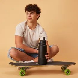 Nerezová termofľaša so slamkou 1 l + silikónový chránič - deep space