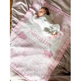 Dětská deka se jménem a údaji o miminku AUTO