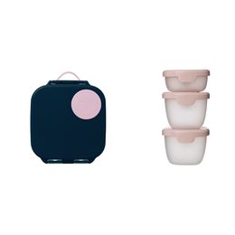 Svačinový box stredný + krabičky Snack tubs - set ružový