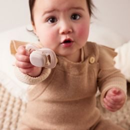 Silikonový klip na dudlík, 2 ks - blush/vanilla