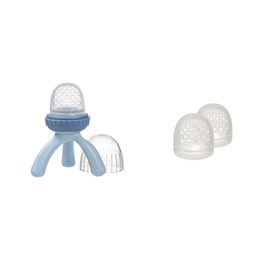 Kŕmiaci cumlík a hryzadlo modré + Náhradná silikónová sieťka 2ks