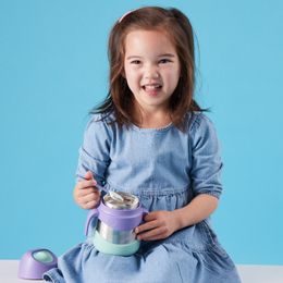 Nerezová termolahev s brčkem 690 ml - lilac love