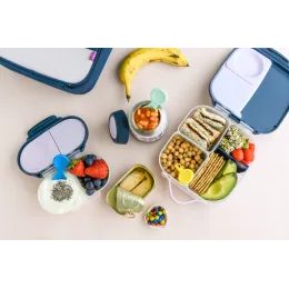 Desiatový box stredný + Mini krabička na desiatu – set modrý