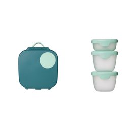 Svačinový box stredný + krabičky Snack tubs - set zelený