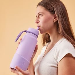 Nerezová termolahev s brčkem 690 ml - lilac love