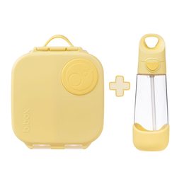 Box na občerstvenie stredný + Fľaša so slamkou 600 ml - set lemon twist
